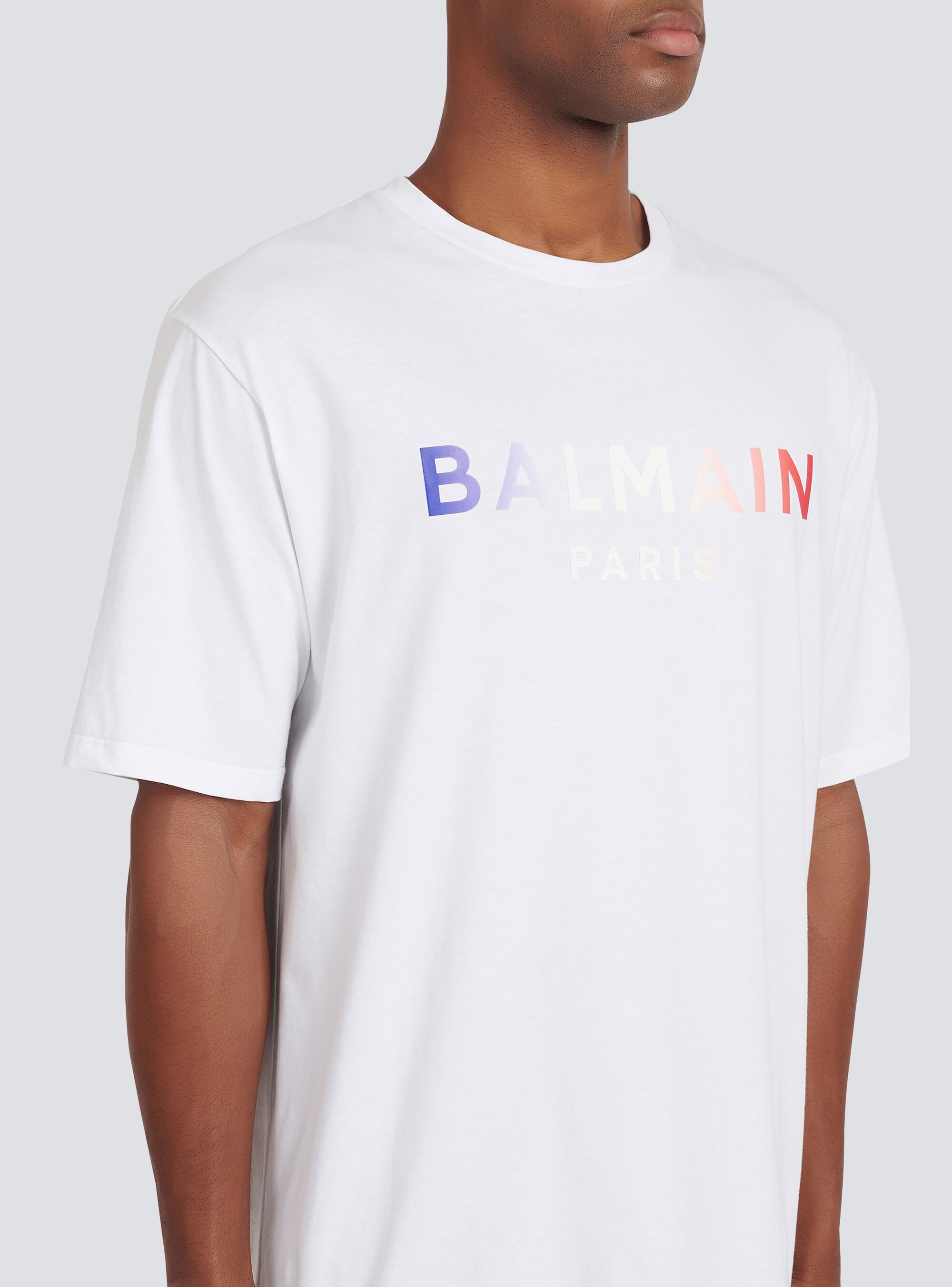 HIGH SUMMER CAPSULE -Cotton T-shirt with Balmain Paris tie-dye logo print - 7
