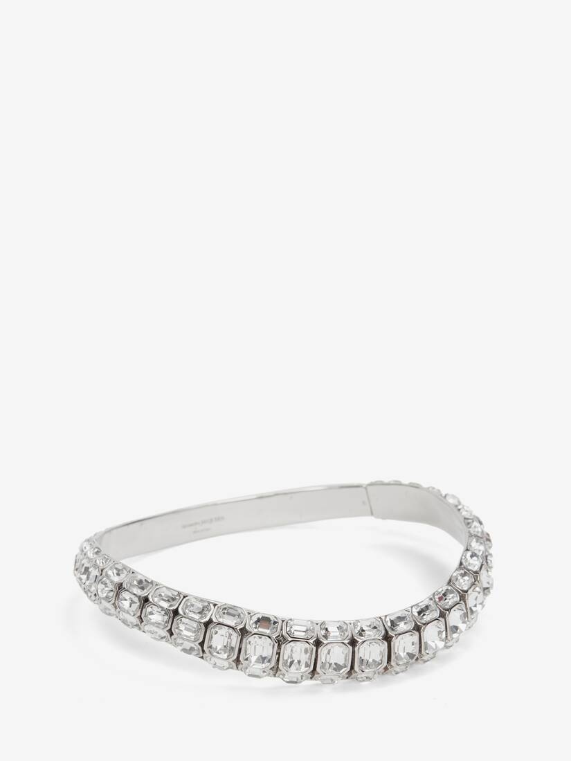 Women's Jewelled Choker in Antique Silver - 3