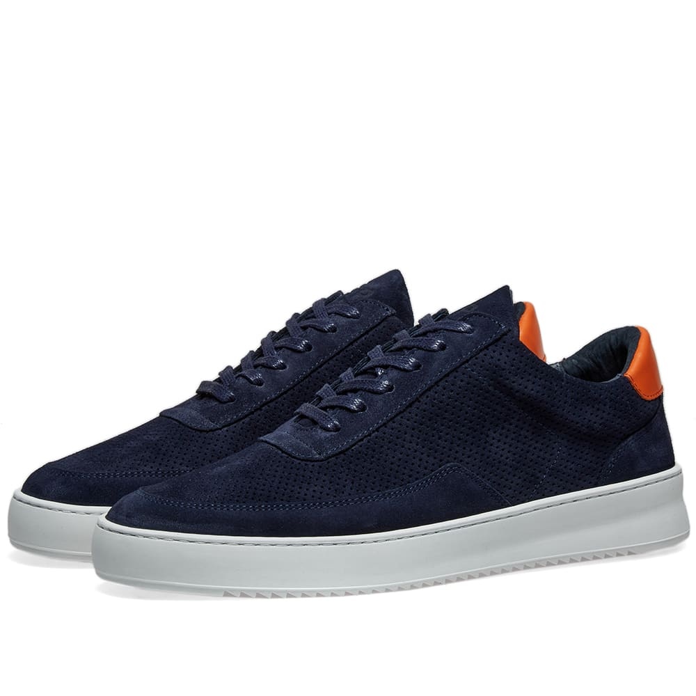 Filling Pieces Low Mondo Ripple Suede Perforated Sneaker - 1