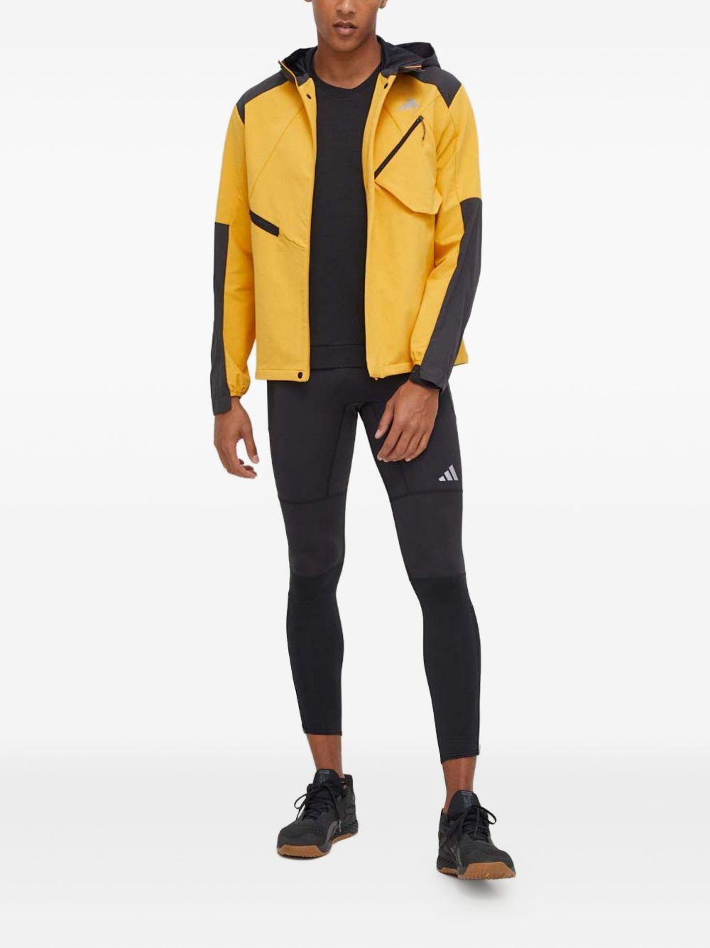 hooded colour-blocked jacket - 2