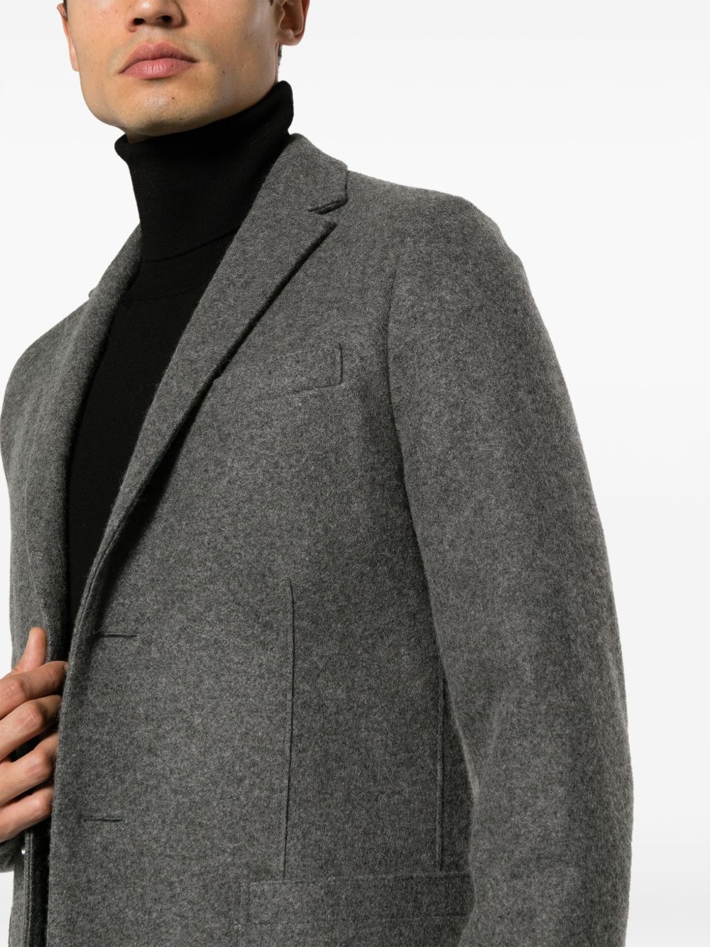 single-breasted cashmere blazer - 5