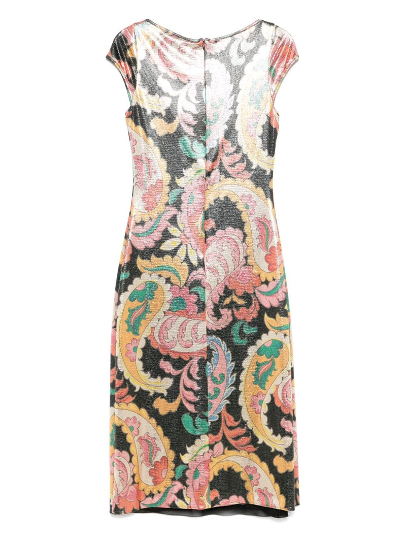 Etro paisley-print laminated midi dress outlook