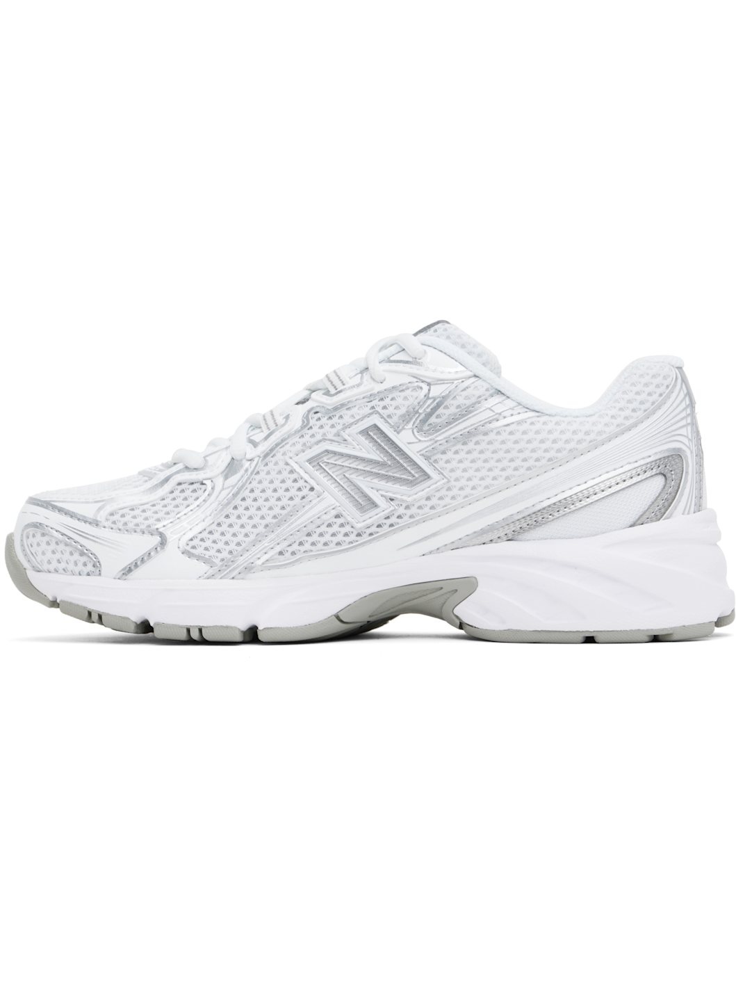 White & Silver 740 Sneakers - 3