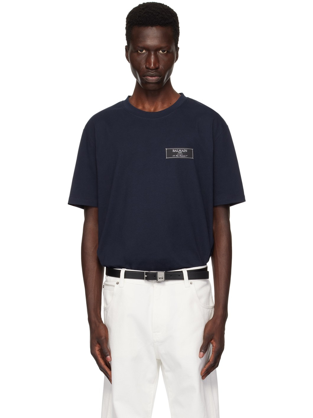 Navy 'Pierre Balmain' T-Shirt - 1
