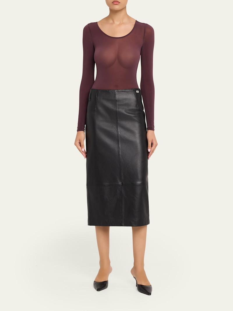 Wolford Buenos Aires Long-Sleeve Semi-Sheer Bodysuit outlook