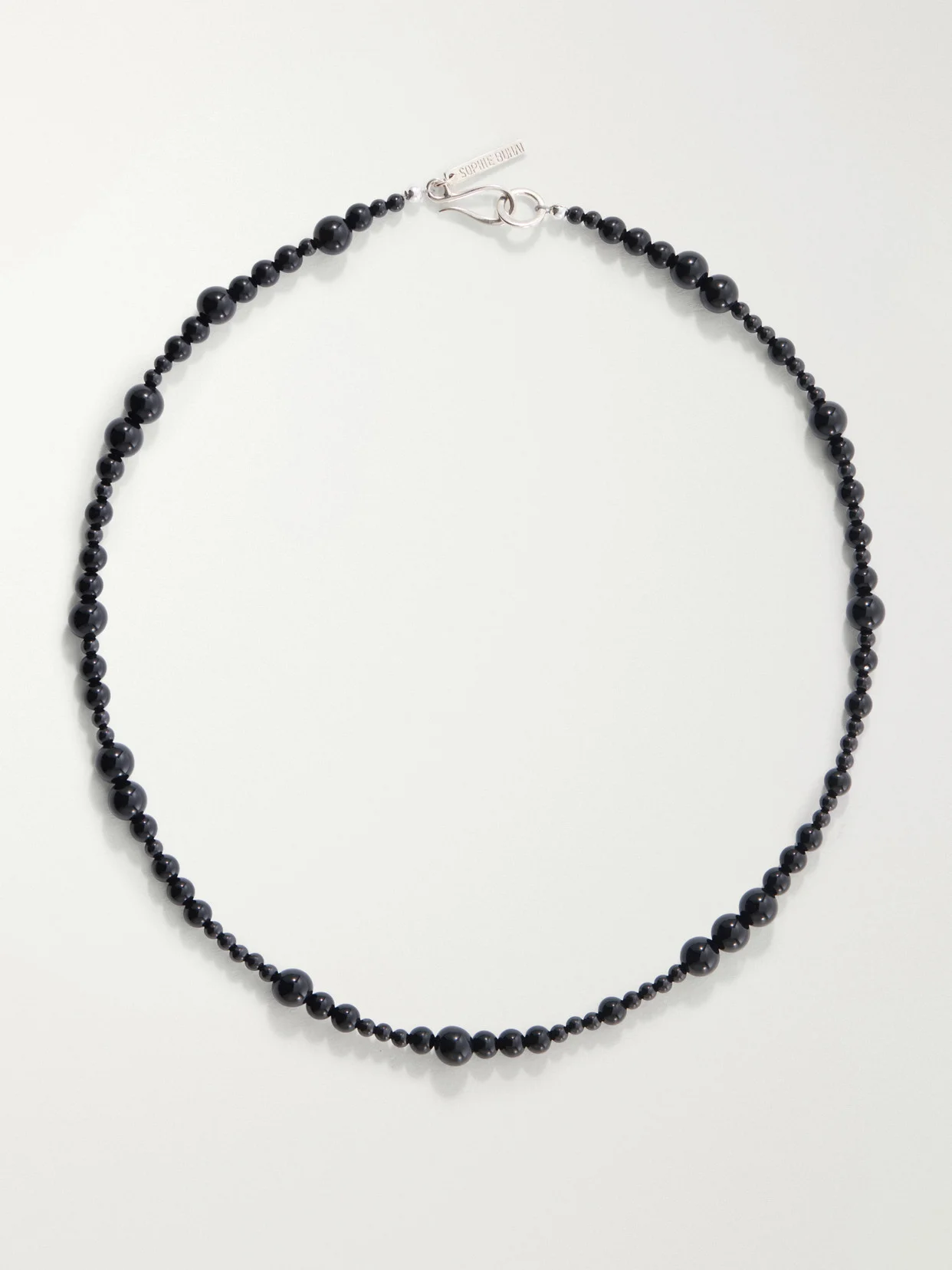 Constellation Sterling Silver And Onyx Beaded Necklace - 1