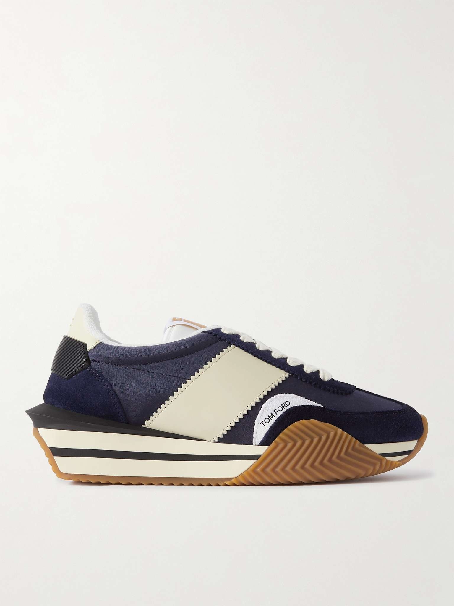 James Rubber-Trimmed Leather, Suede and Nylon Sneakers - 1