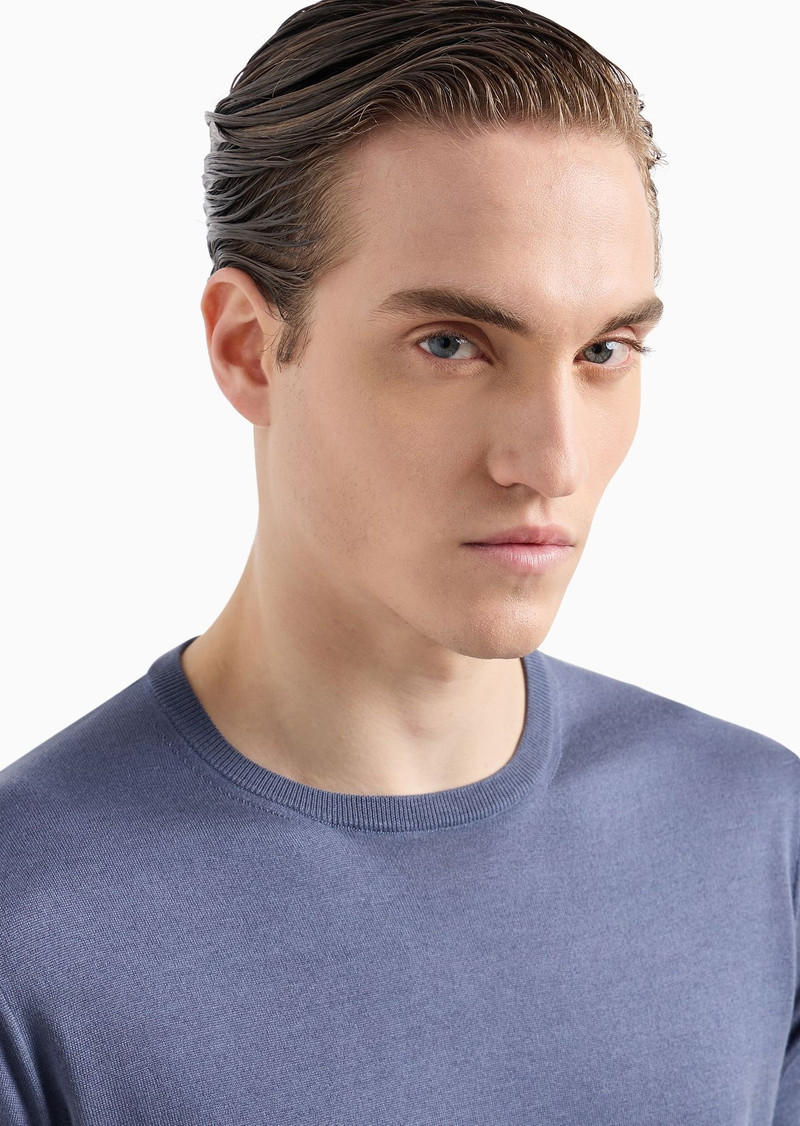 Silk and cotton crew-neck jumper 5