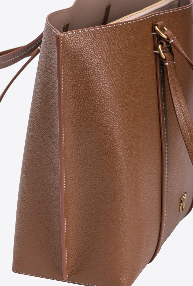 LARGE TUMBLED LEATHER SHOPPER BAG 5