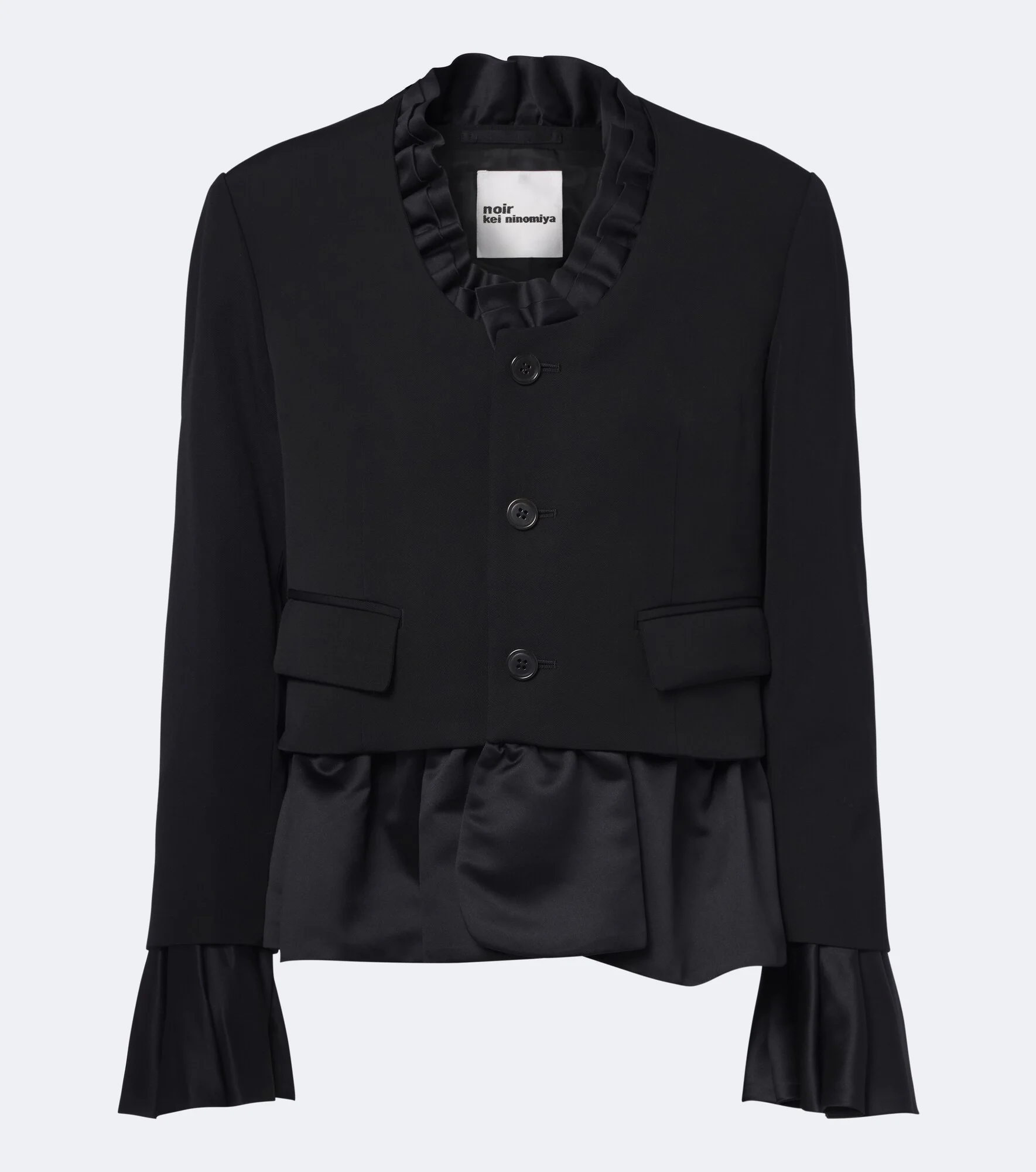 Ruffled peplum wool jacket - 1