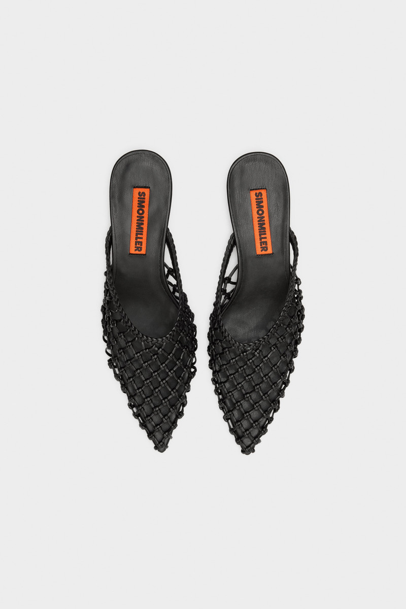 SIMONMILLER Knotted Gala Mule In Black outlook