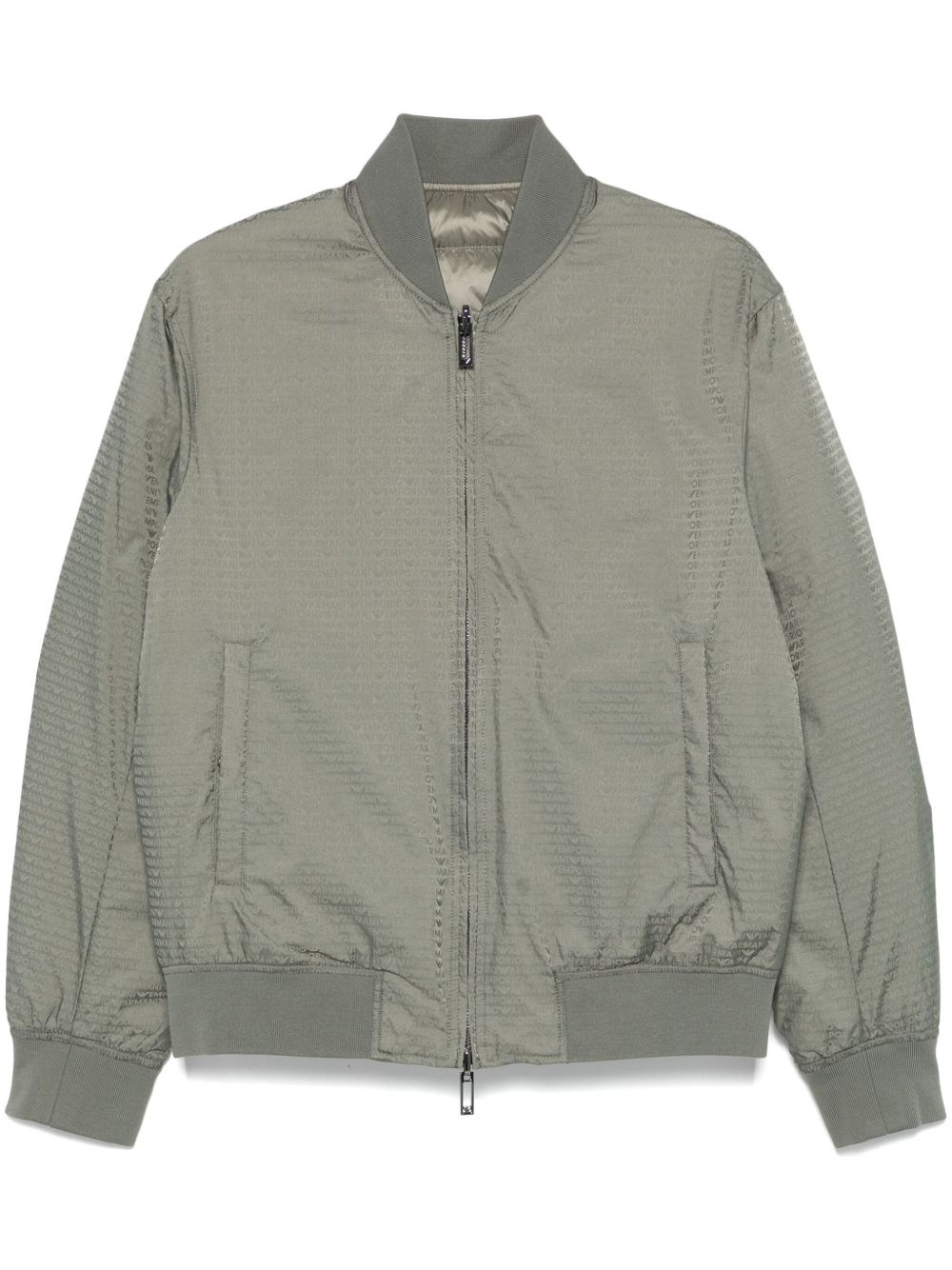 logo-jacquard bomber jacket - 1