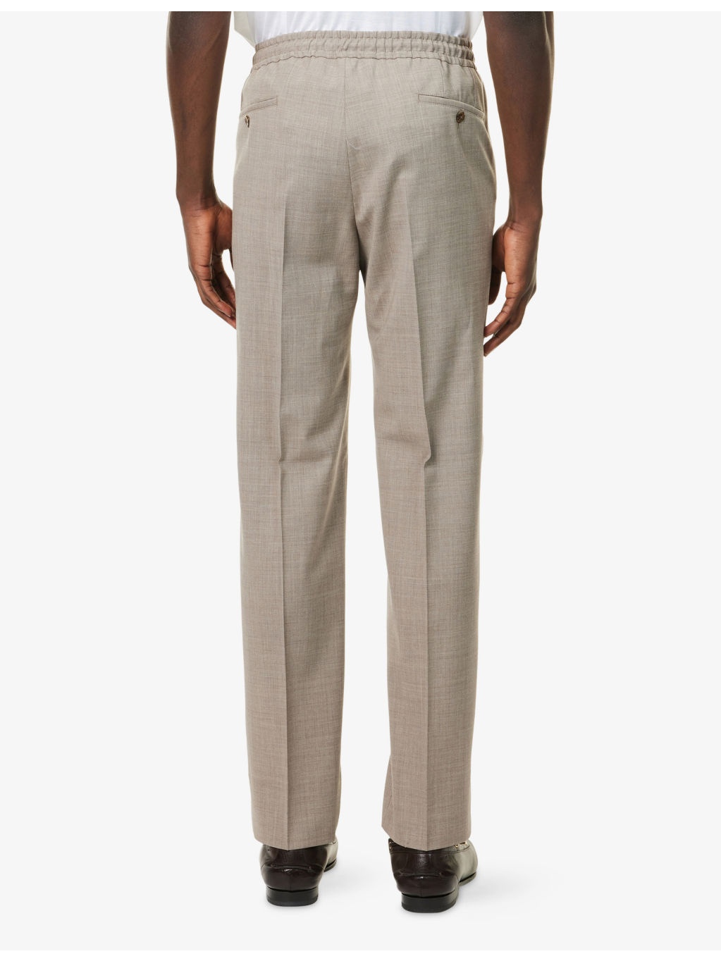 Slim-Leg Drawstring Cotton-Blend Trousers - 4
