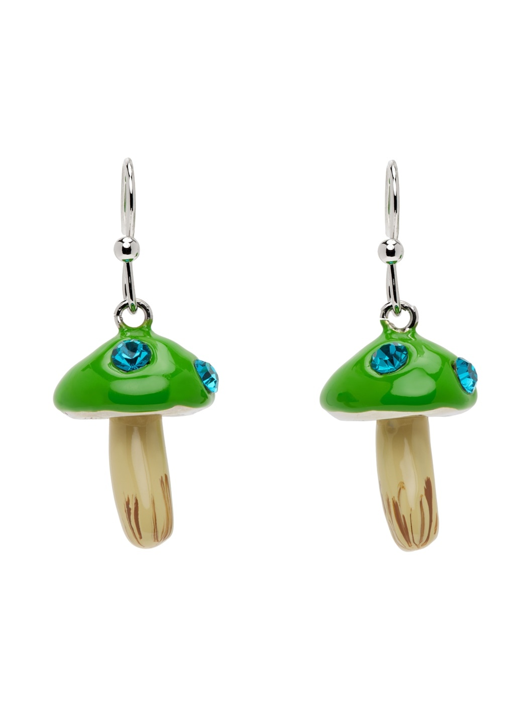 SSENSE Exclusive Green Mushroom Earrings - 1