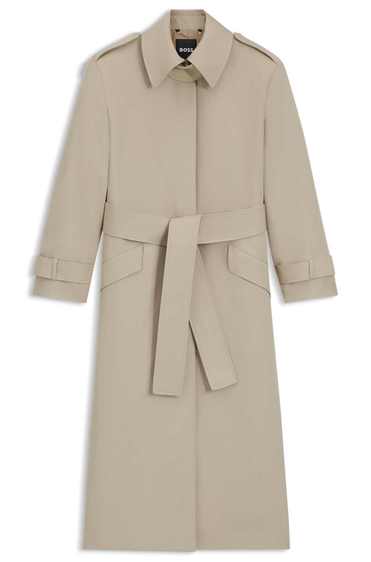 BELTED TRENCH COAT IN WOOL - 1
