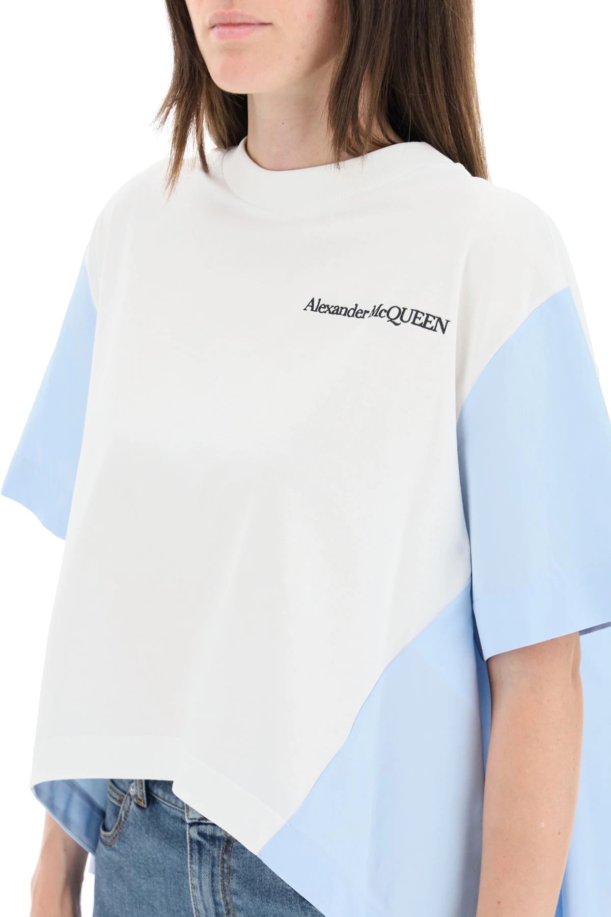 TWO-TONE T-SHIRT WITH LOGO EMBROIDERY - 5