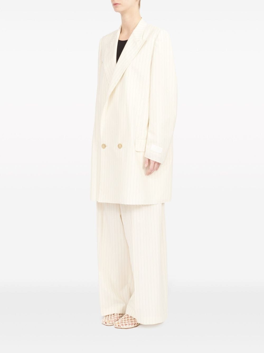 oversized pinstripe double-breasted blazer - 6