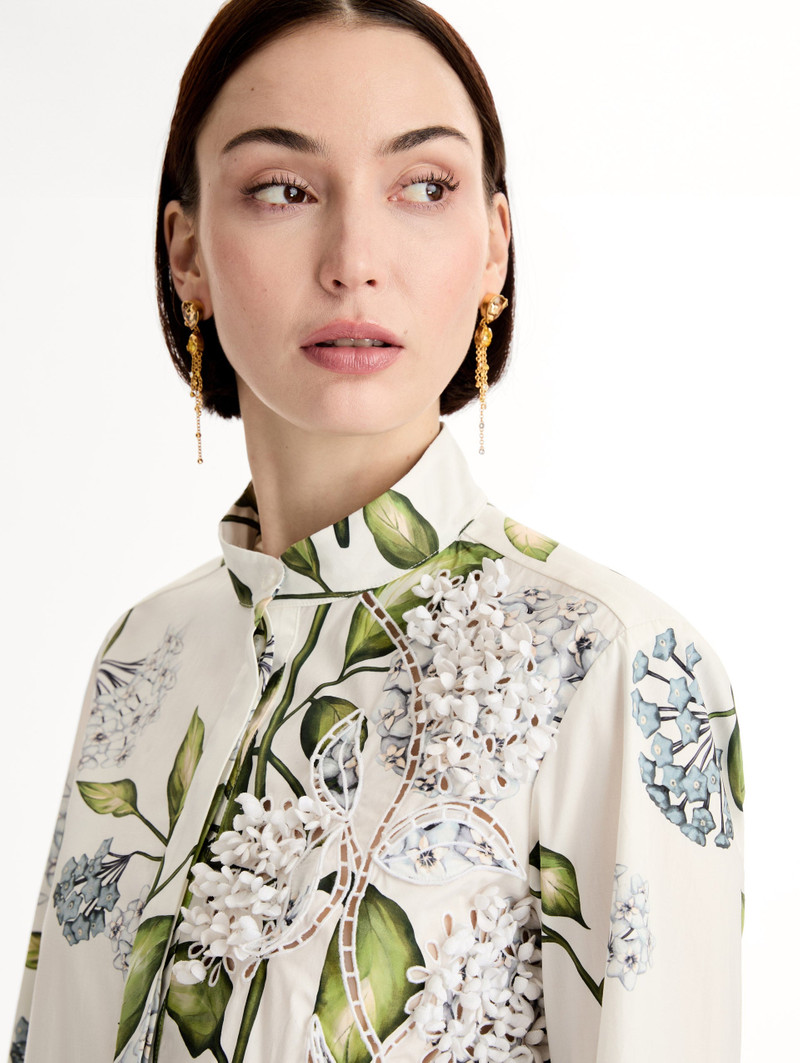 PORCELAIN FLOWER COTTON POPLIN BLOUSE 6
