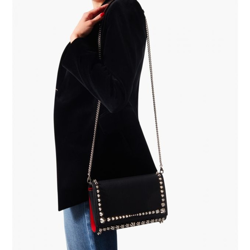 Christian Louboutin Paloma Clutch BLACK/BLACK/SILVER outlook