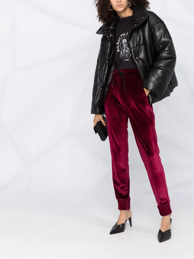 VERSACE JEANS COUTURE drawstring velvet track pants outlook