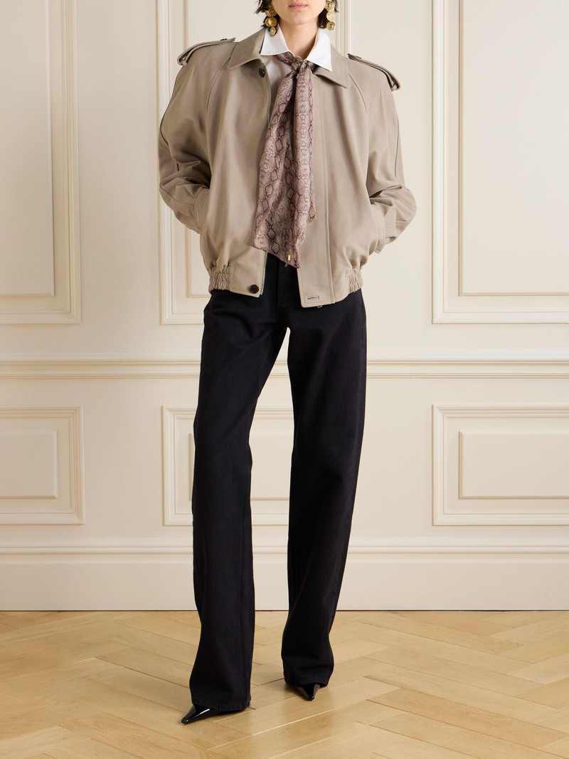 SAINT LAURENT Nubuck jacket Light gray outlook
