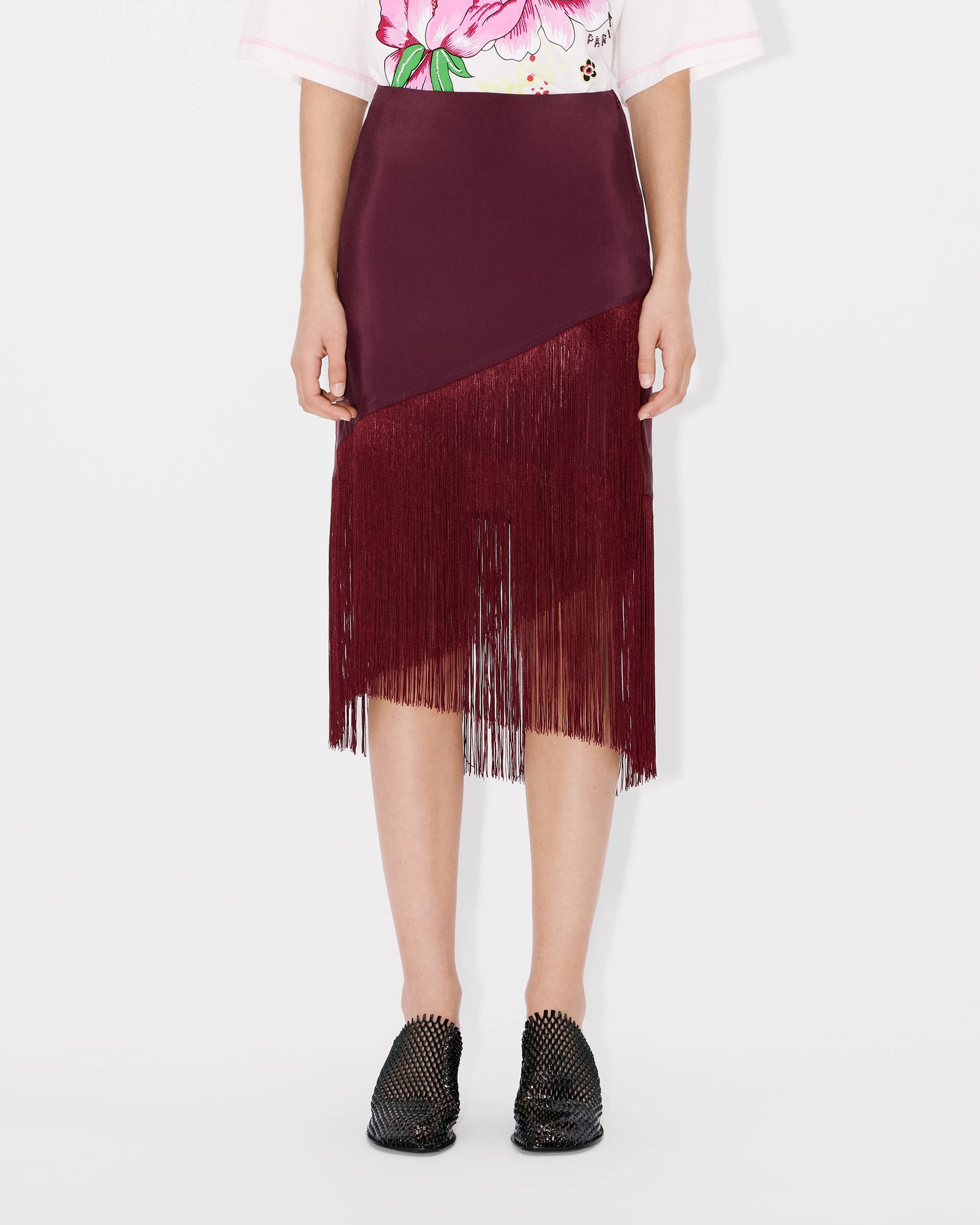 Fringed skirt in viscose - 5