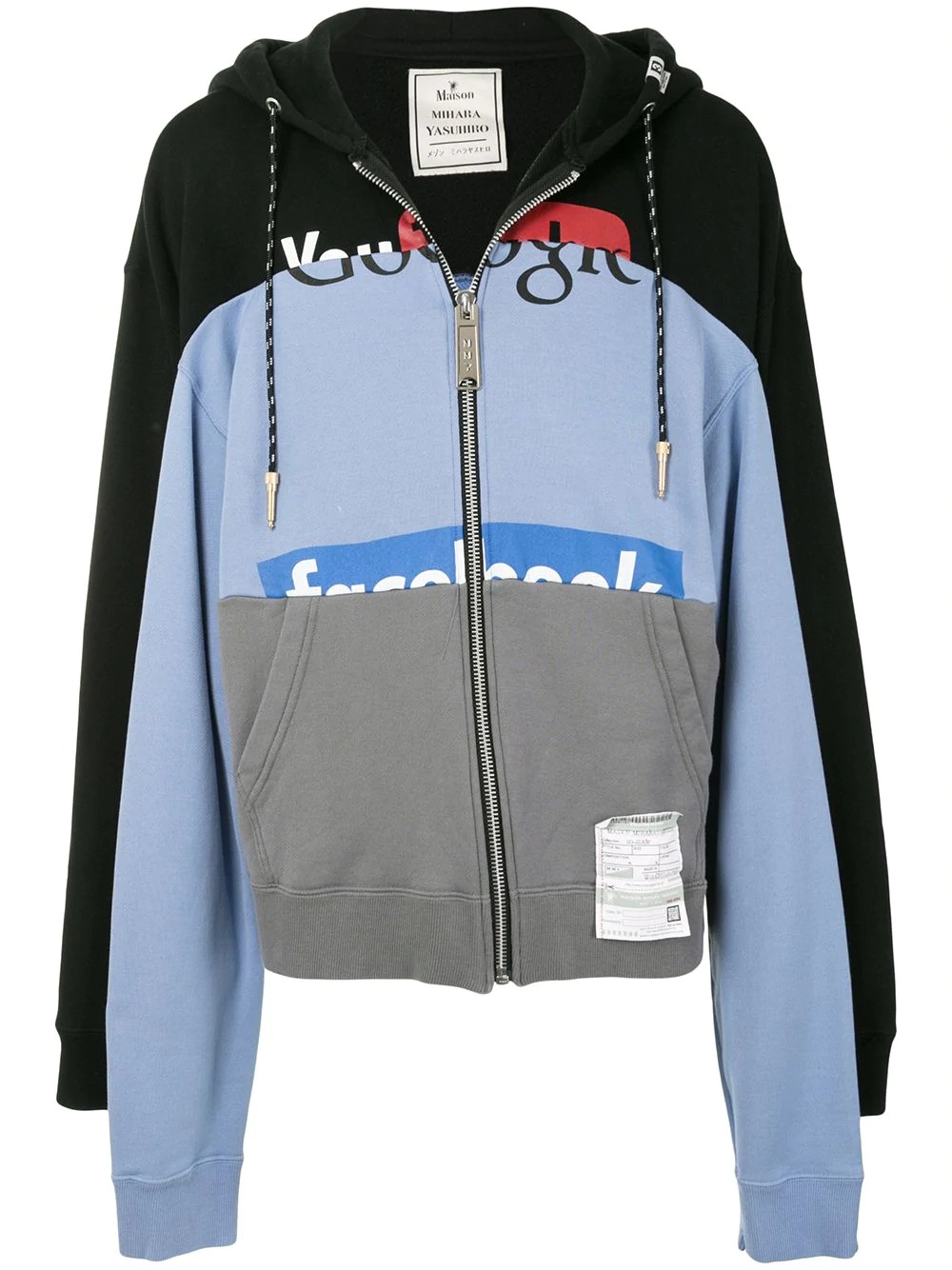 Border Docking contrast-panel hoodie - 1