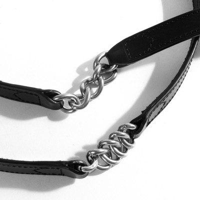 Maison Margiela Chain Detail Leather Belt  in Black outlook