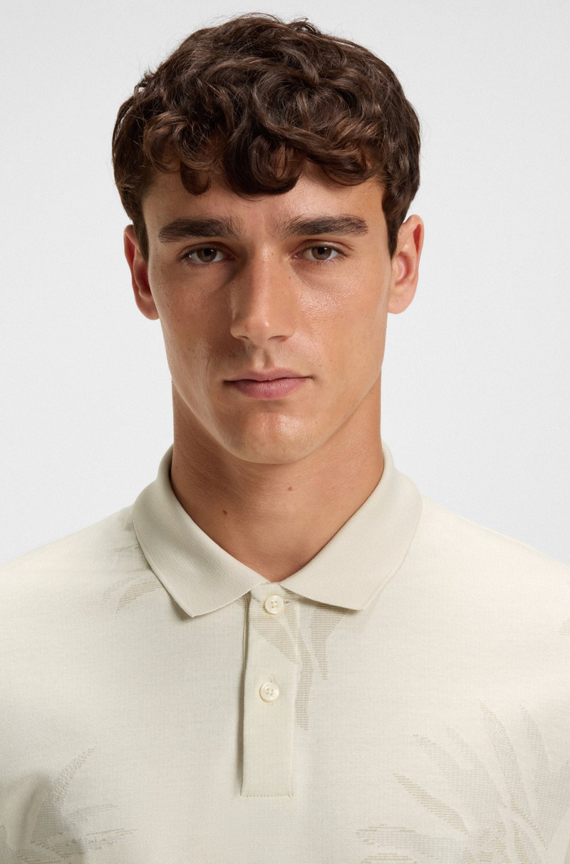 MERCERIZED-COTTON POLO SHIRT WITH FLORAL JACQUARD 3