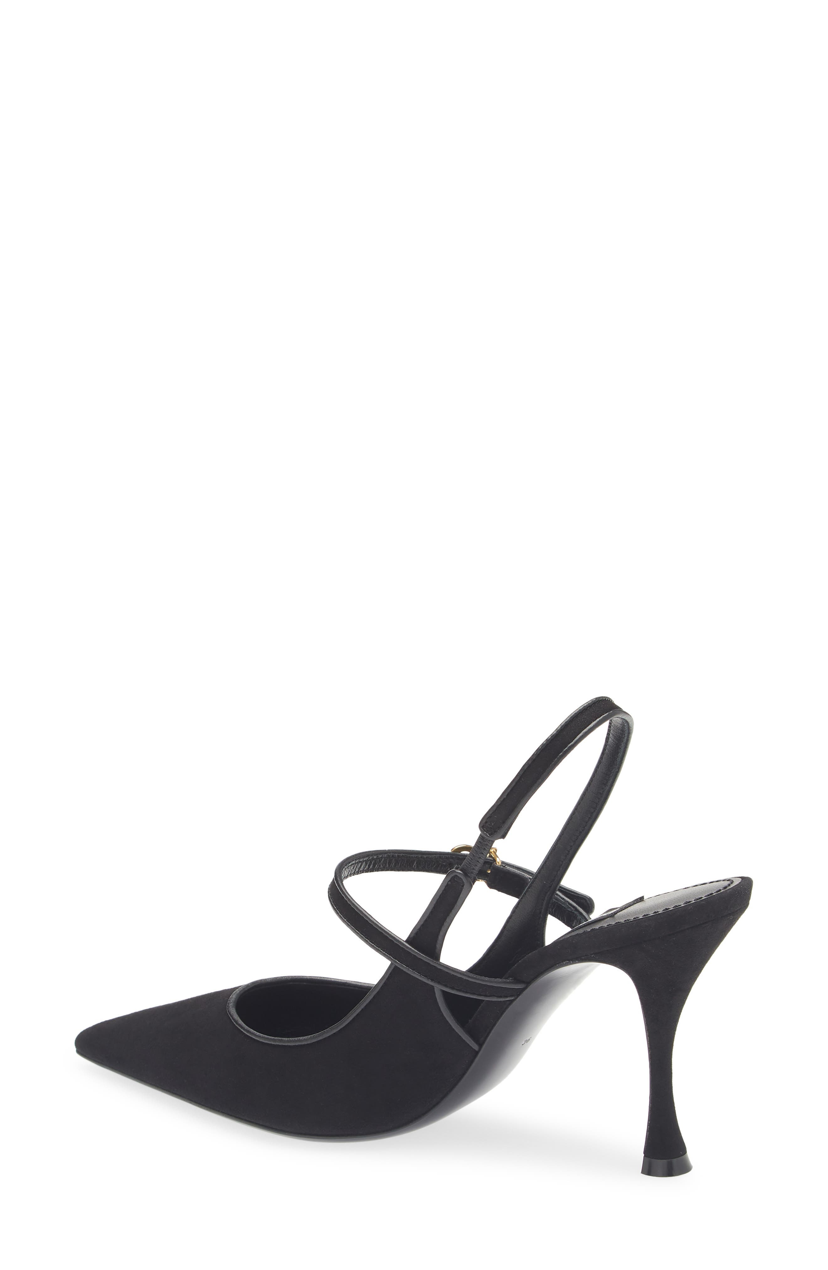 Dolce&Gabbana Pointed Toe Slingback Pump in 8B956 Nero/Nero at Nordstrom - 2