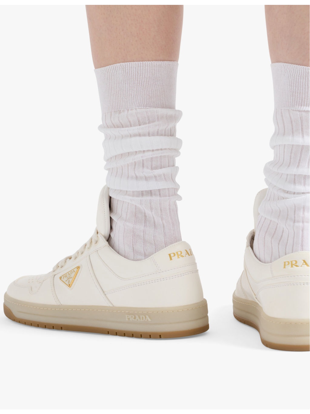 Downtown logo-plaque leather low-top trainers - 2