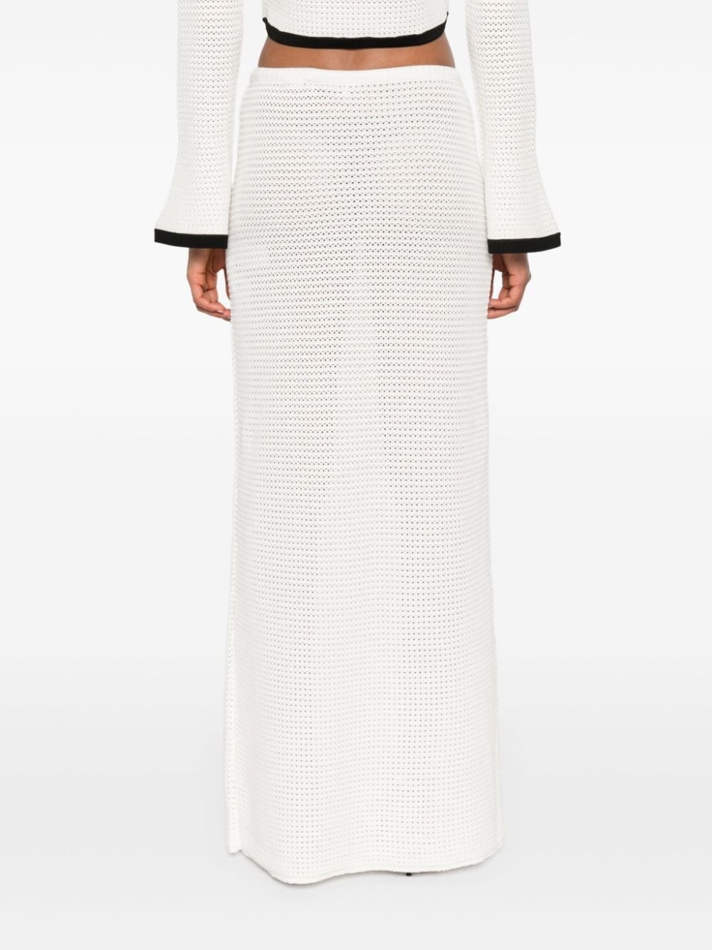 sequinned pointelle-knit maxi skirt - 4