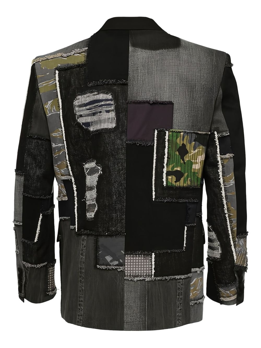 patchwork double-breasted blazer - 2
