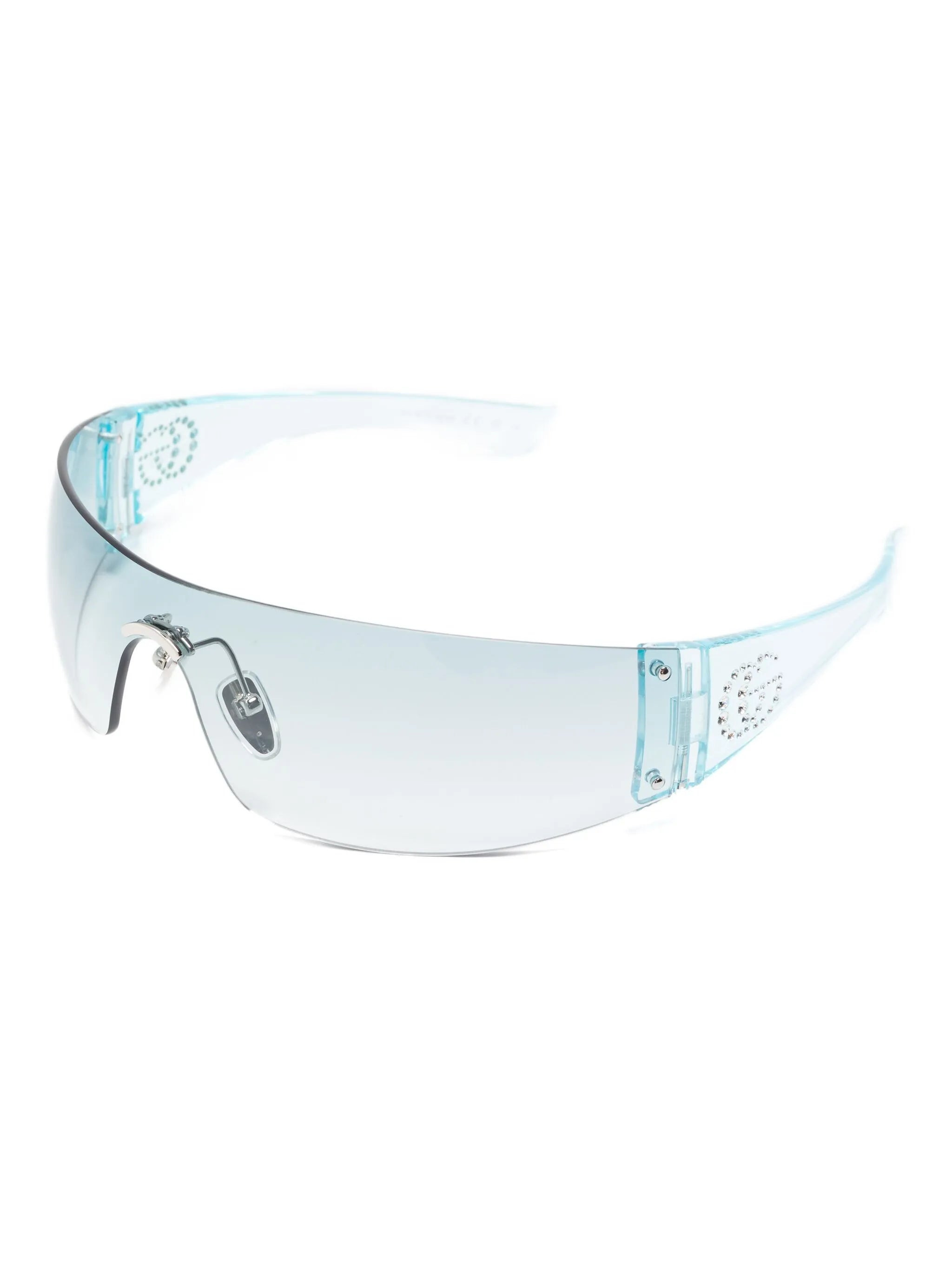 crystal-embellished shield sunglasses - 2