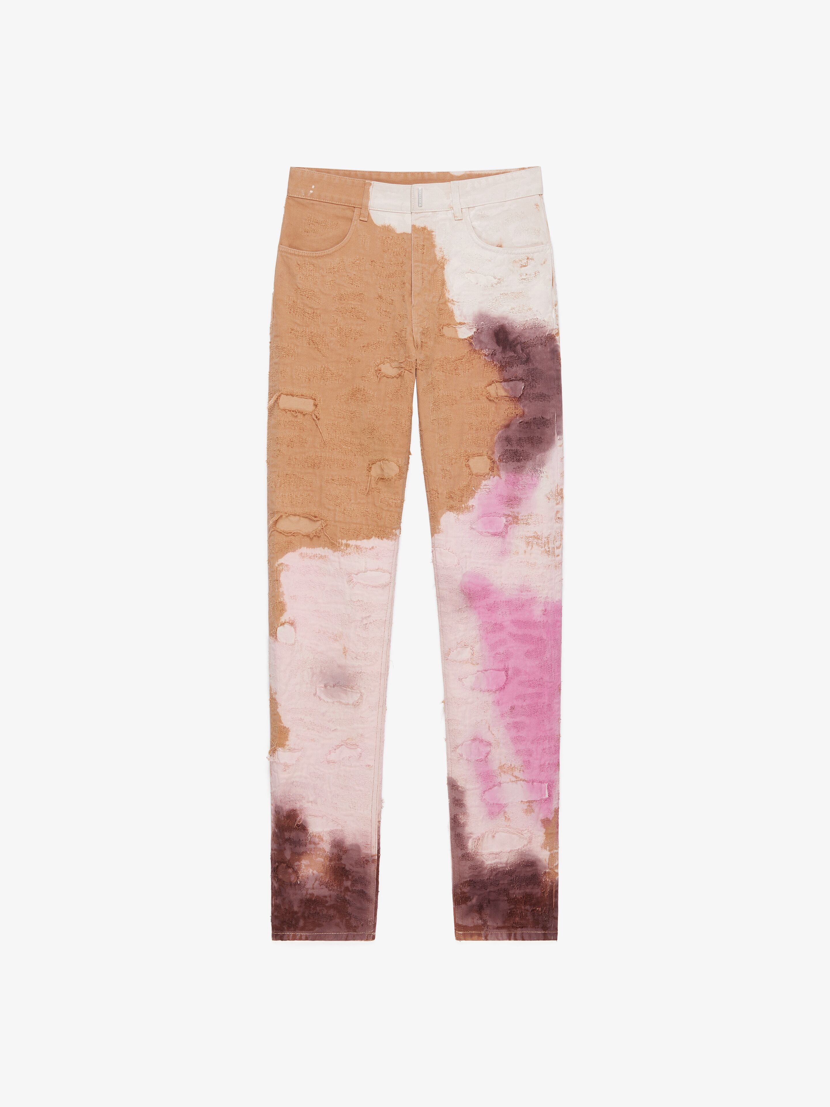 SLIM-FIT JEANS IN DESTROYED DENIM - 1