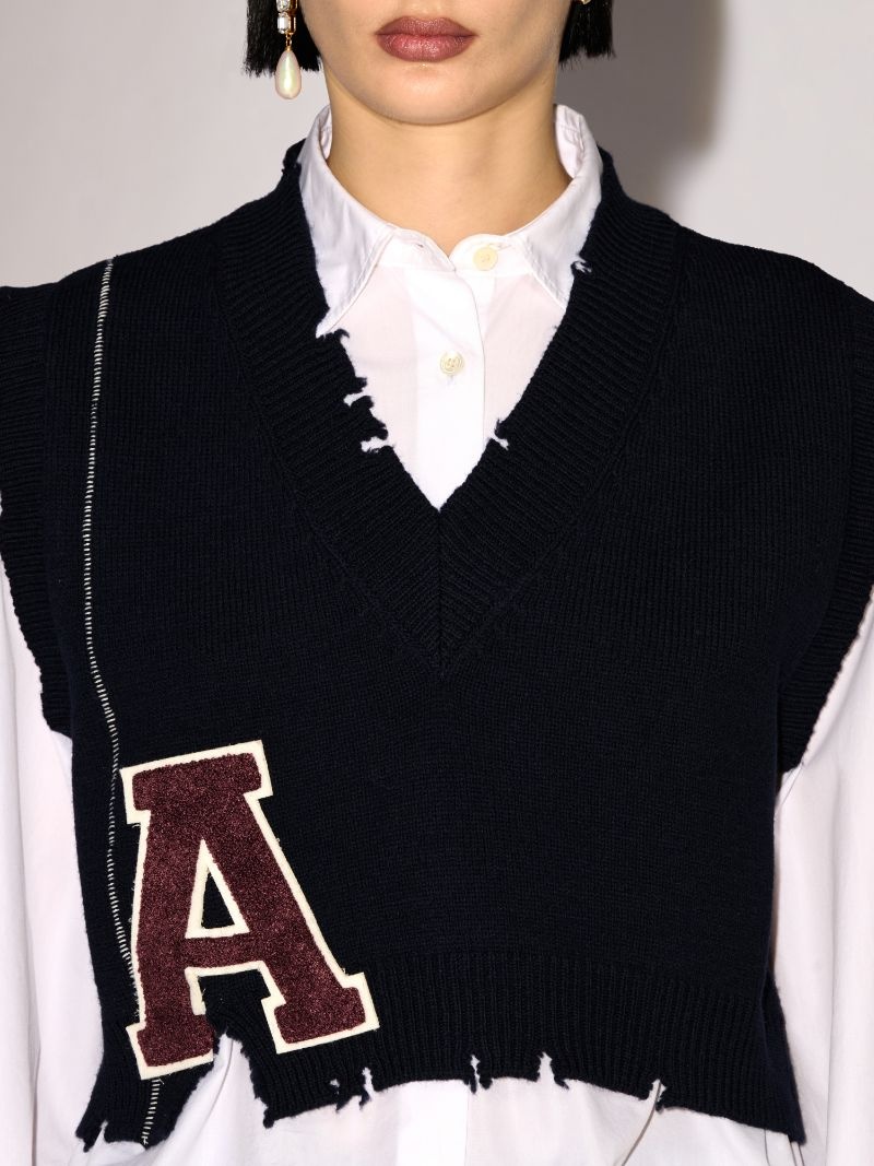 DESTROYED RIB V NECK VEST - 6
