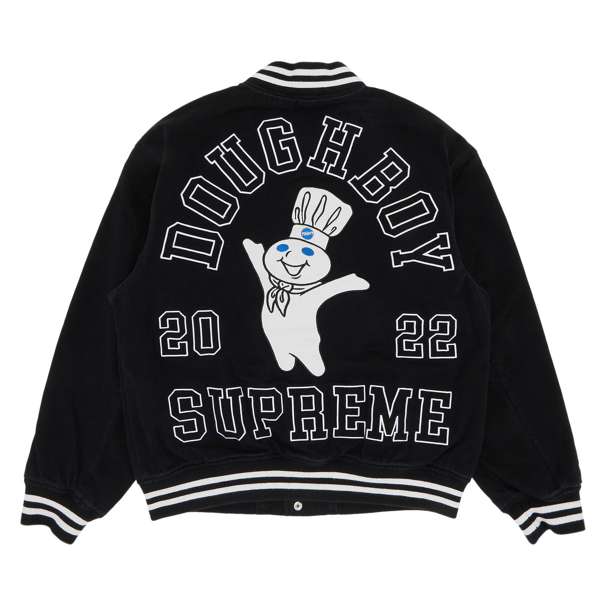 Supreme x Mitchell & Ness Doughboy Twill Varsity Jacket 'Black' - 2