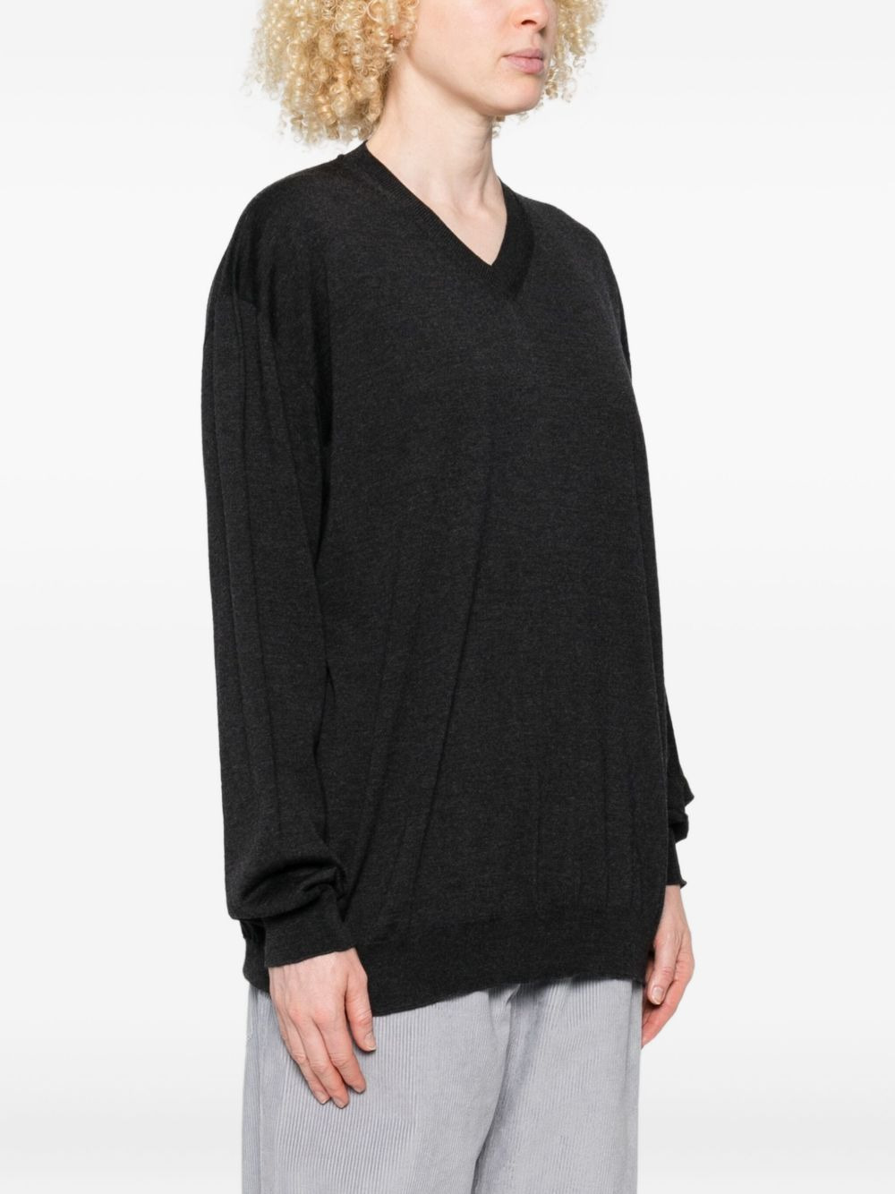v-neck wool sweater - 3