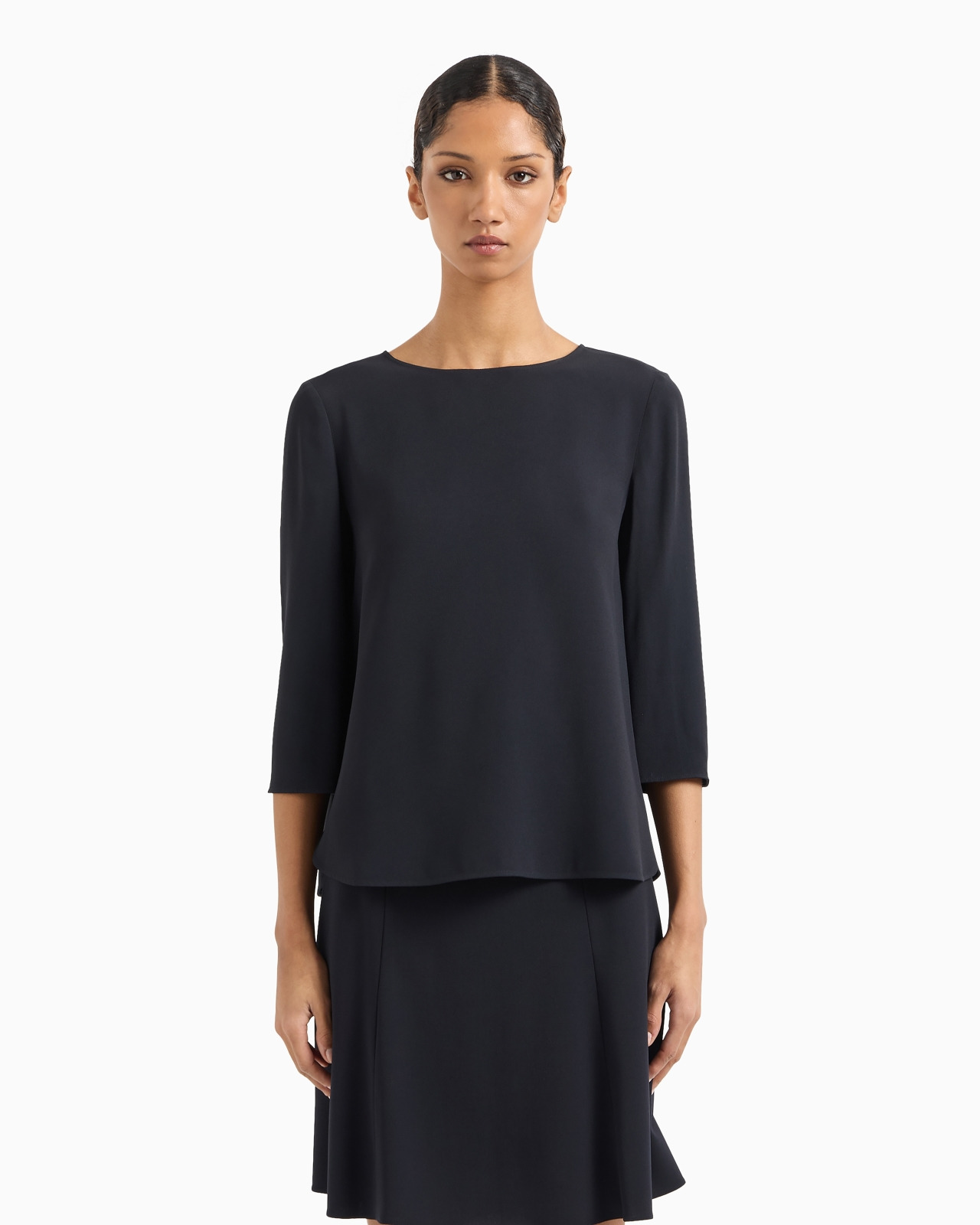 Envers-satin blouse with 3/4 sleeves - 4