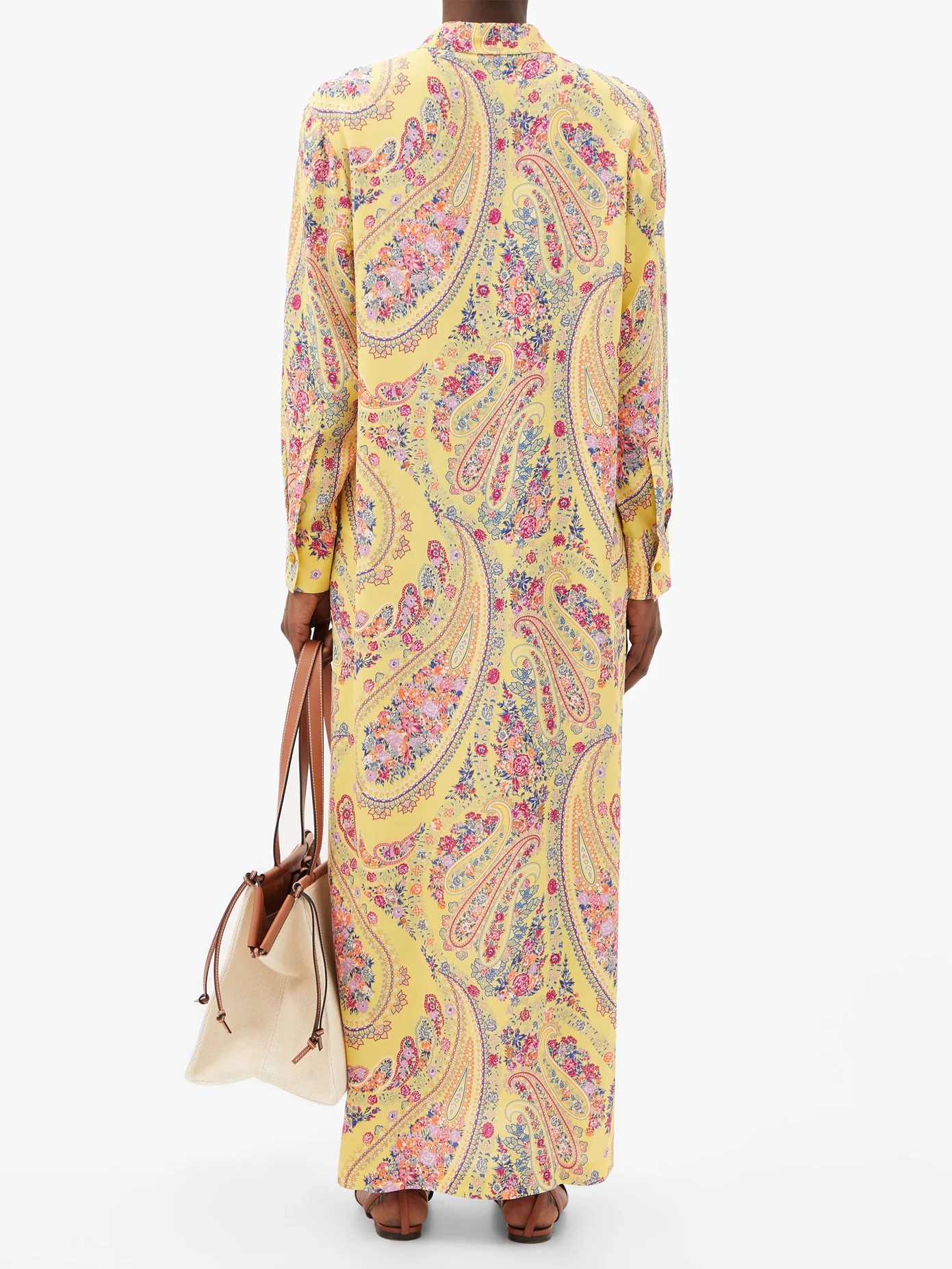 Paisley-print georgette shirt dress - 5