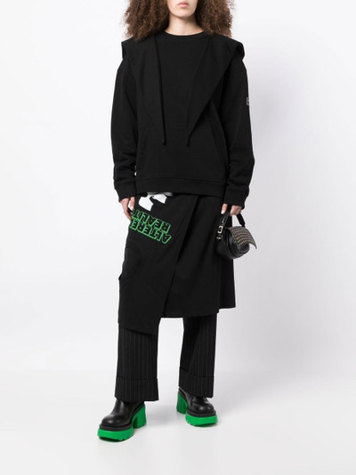 Raf Simons logo-patch slouchy hoodie outlook