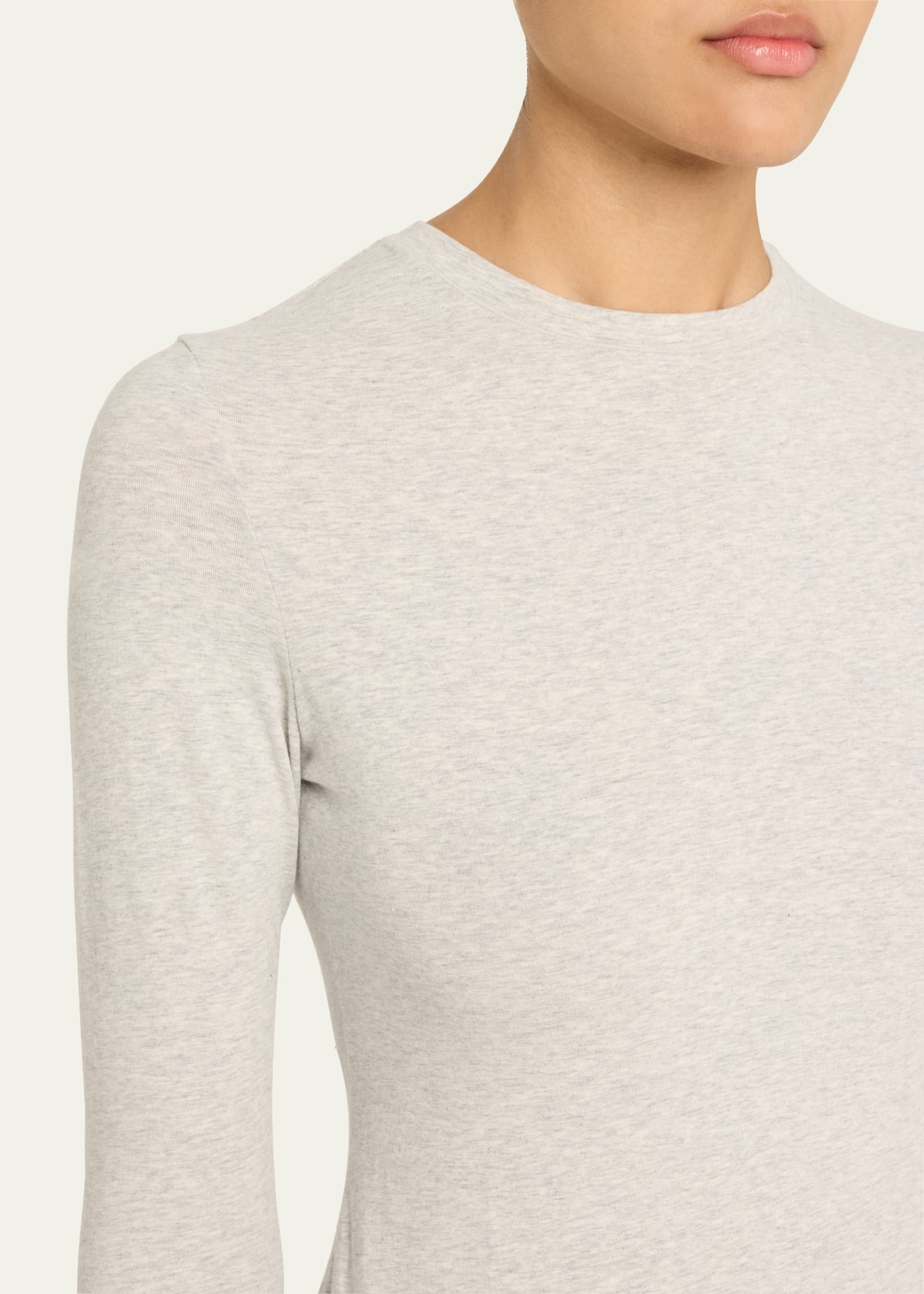 Cotton Jersey Long-Sleeve Crewneck T-Shirt - 5