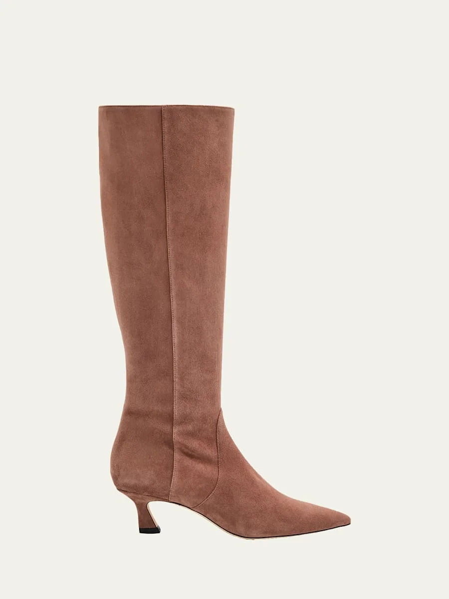 50mm Vinnie Suede Knee-High Boots - 1