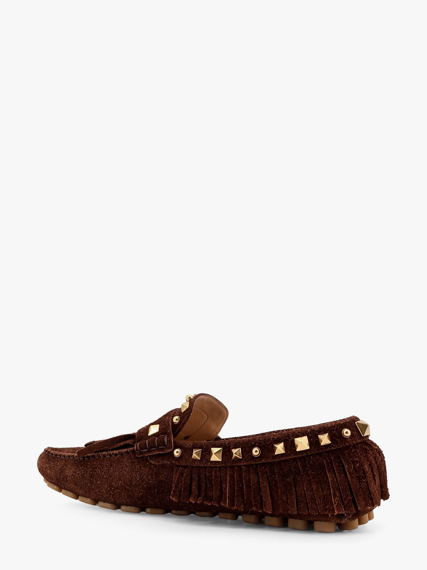 Valentino Garavani Driver Fastaway Suede Loafer With Fringes - 4