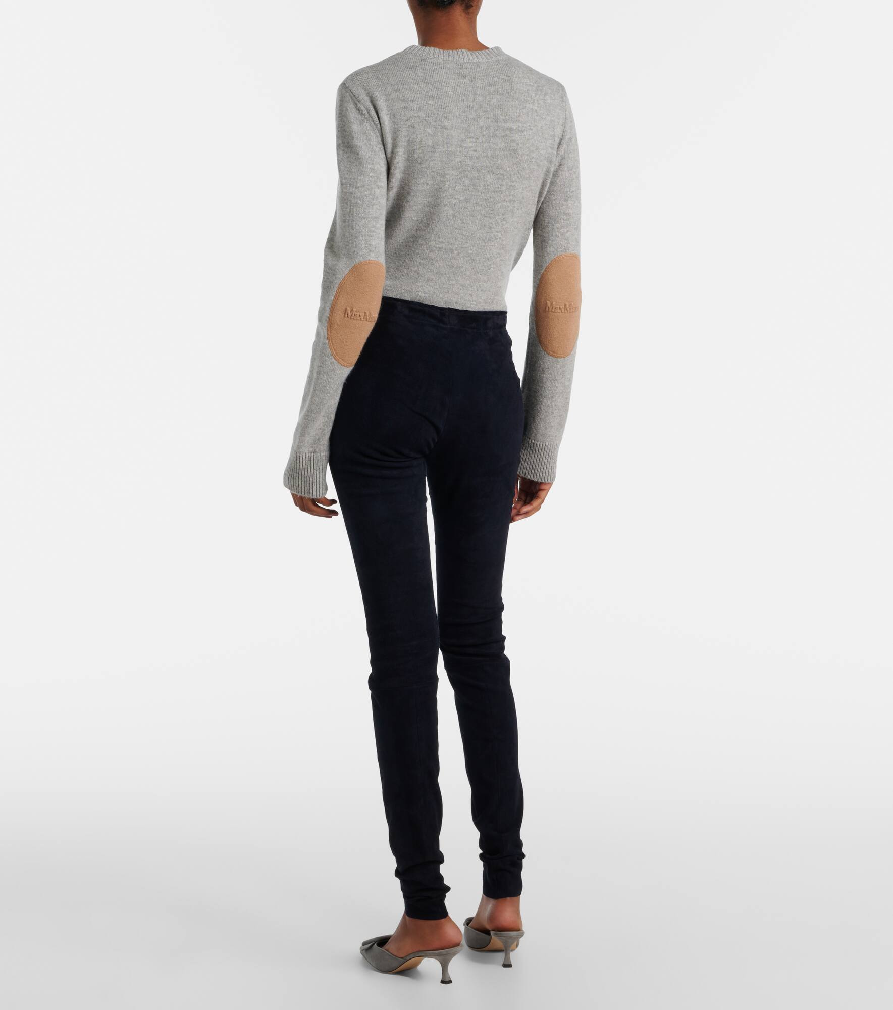 Carolyn mid-rise suede leggings - 3