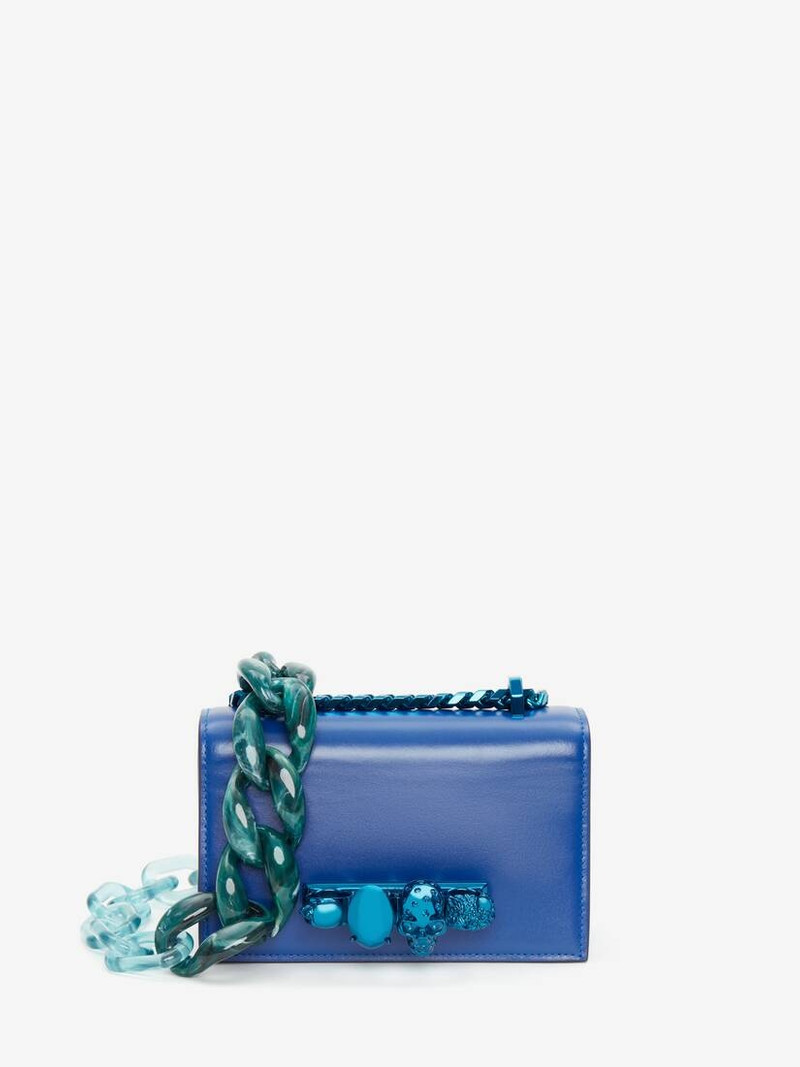 Women's Mini Jewelled Satchel in Royal Blue 1