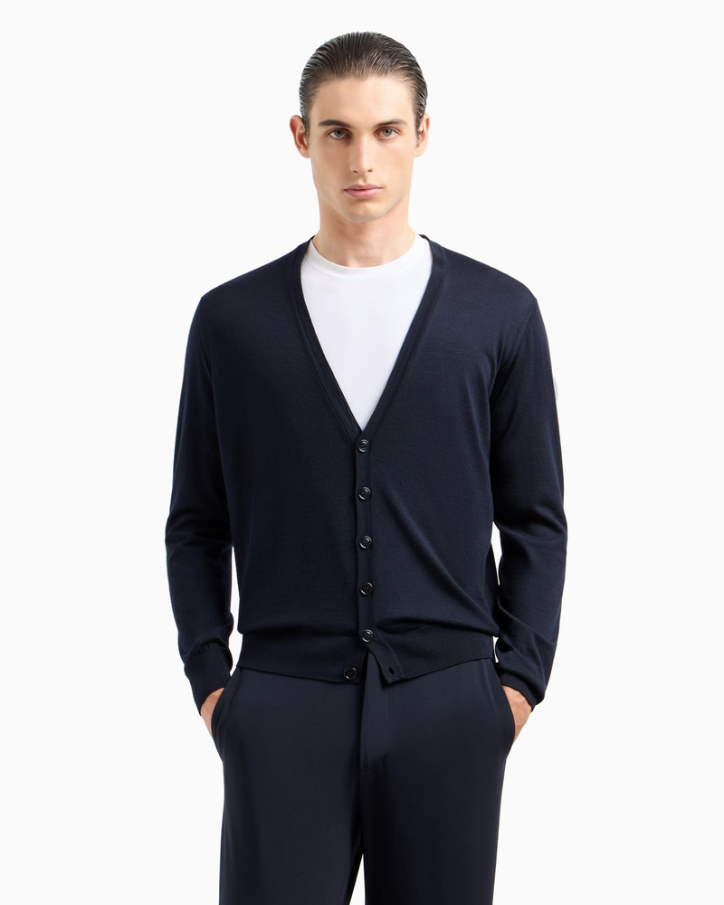 GIORGIO ARMANI Virgin wool cardigan outlook