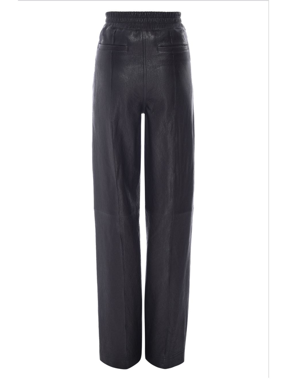 elasticated-waist leather trousers - 4