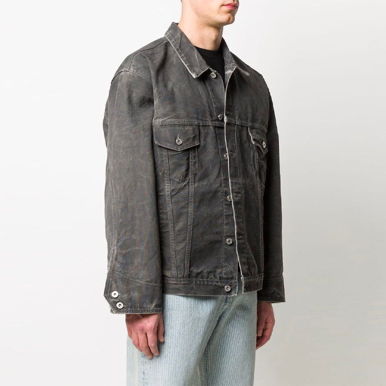 Men's Off-White SS21 Denim Jacket Ordinary Version Gray OMYE051S20E550251002 - 2