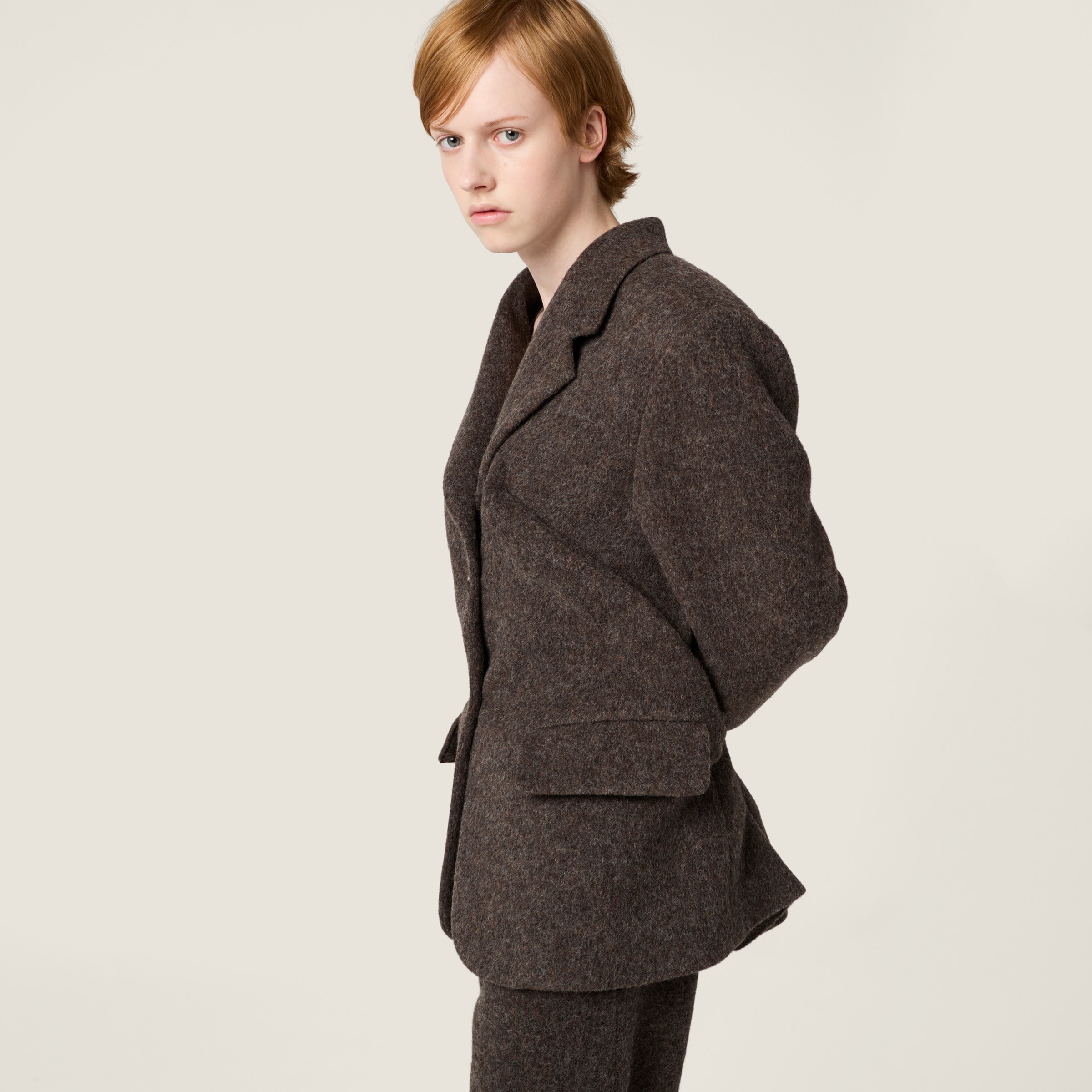 Single-breasted light Shetland wool jacket - 4